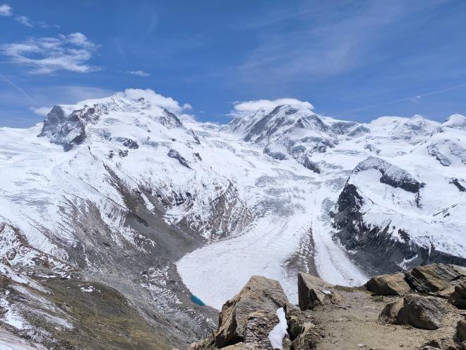 View towards Monte Rosa and Lyskamm